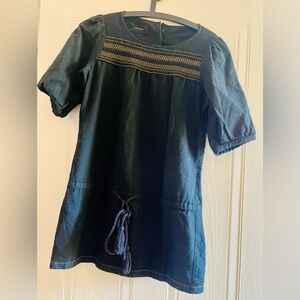 Sessùn Black wool Dress with Gold Detailing